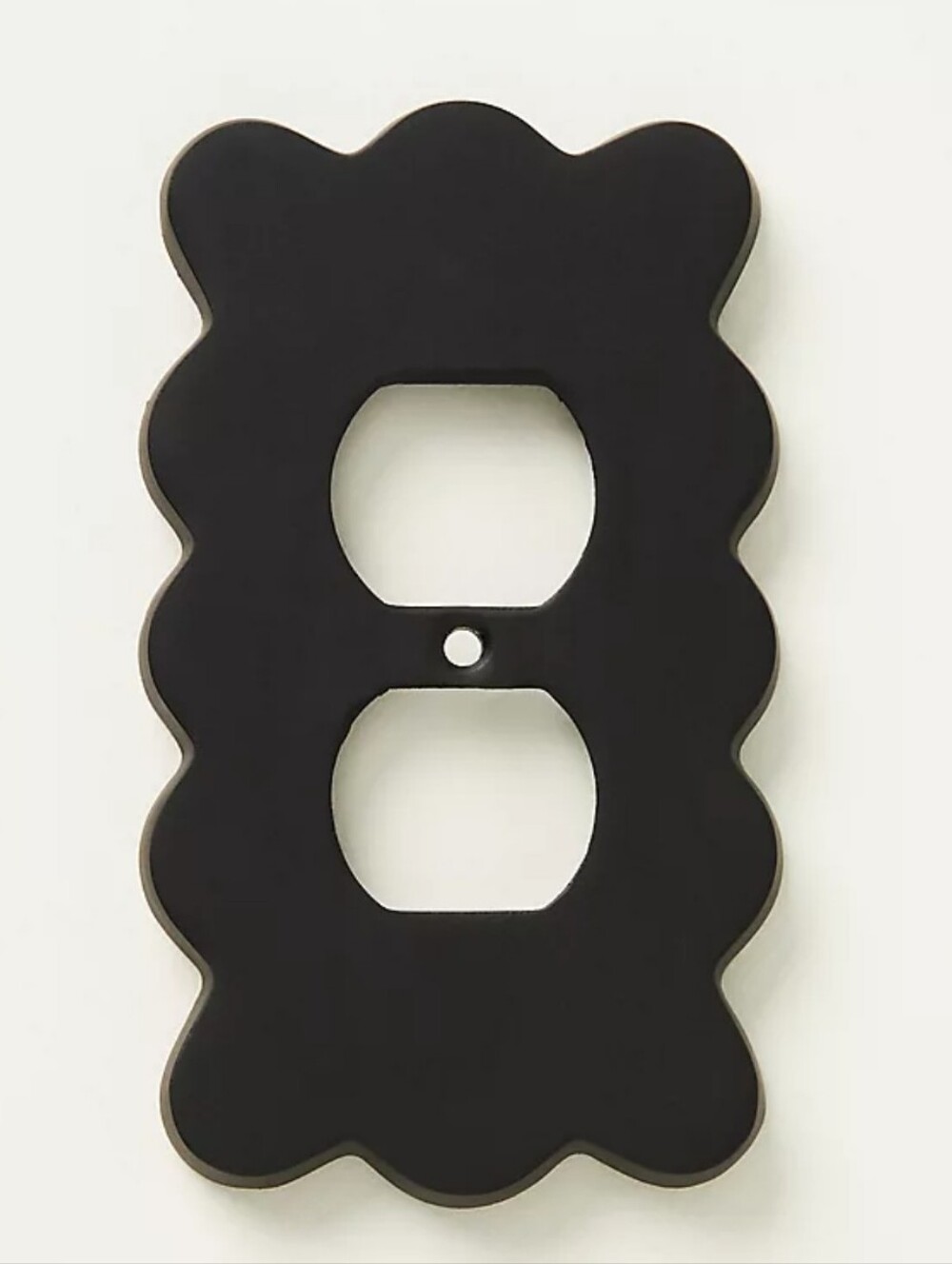 NWT Anthroplogie Black Matte Scalloped Single Outlet Wall Plate